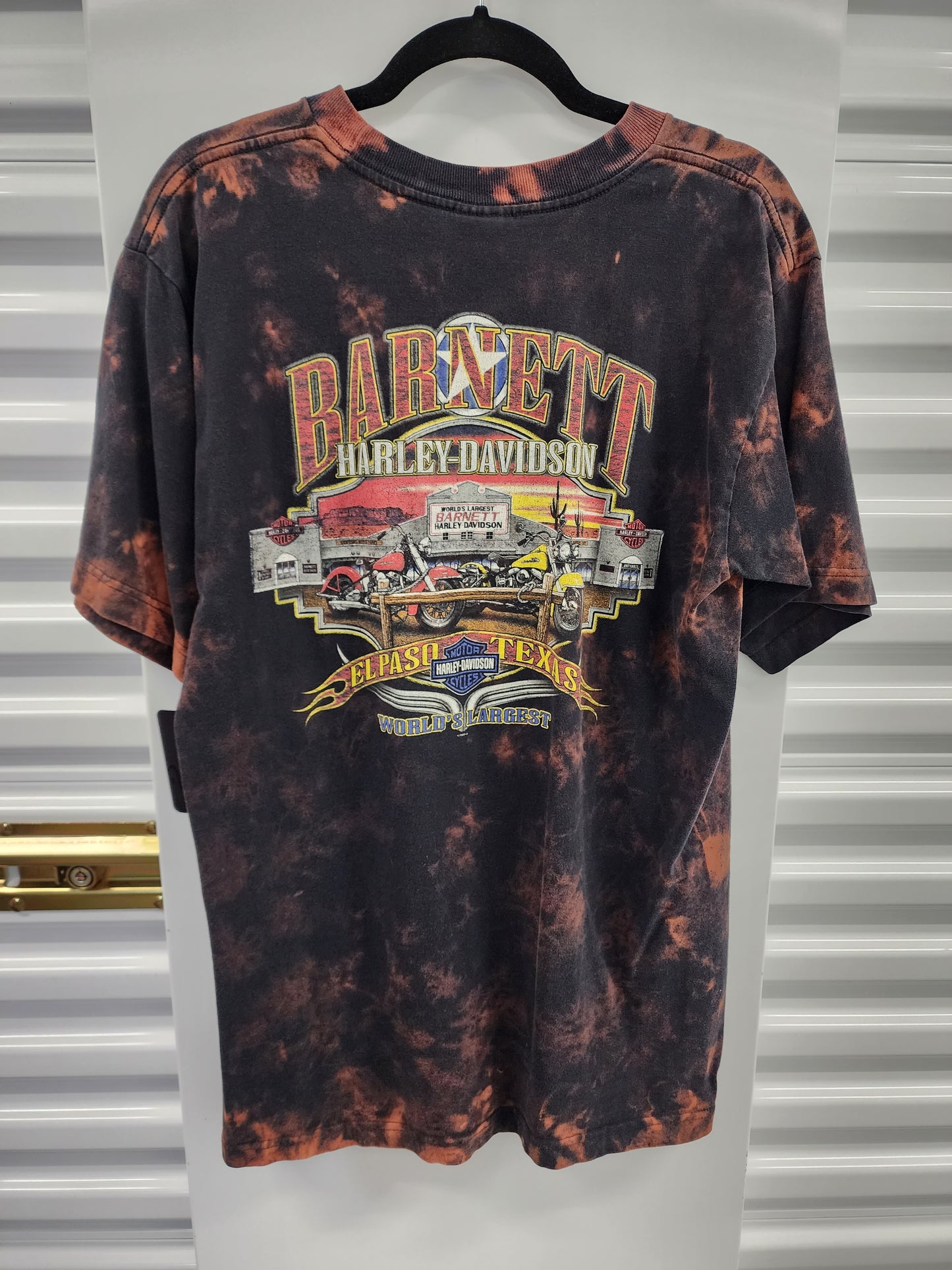 Custom Bleach Dye Motorcycle T-Shirt