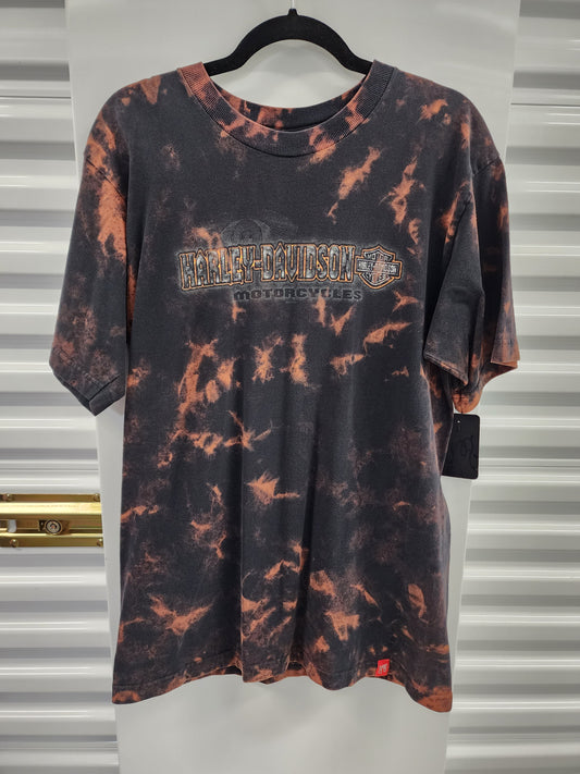 Custom Bleach Dye Motorcycle T-Shirt