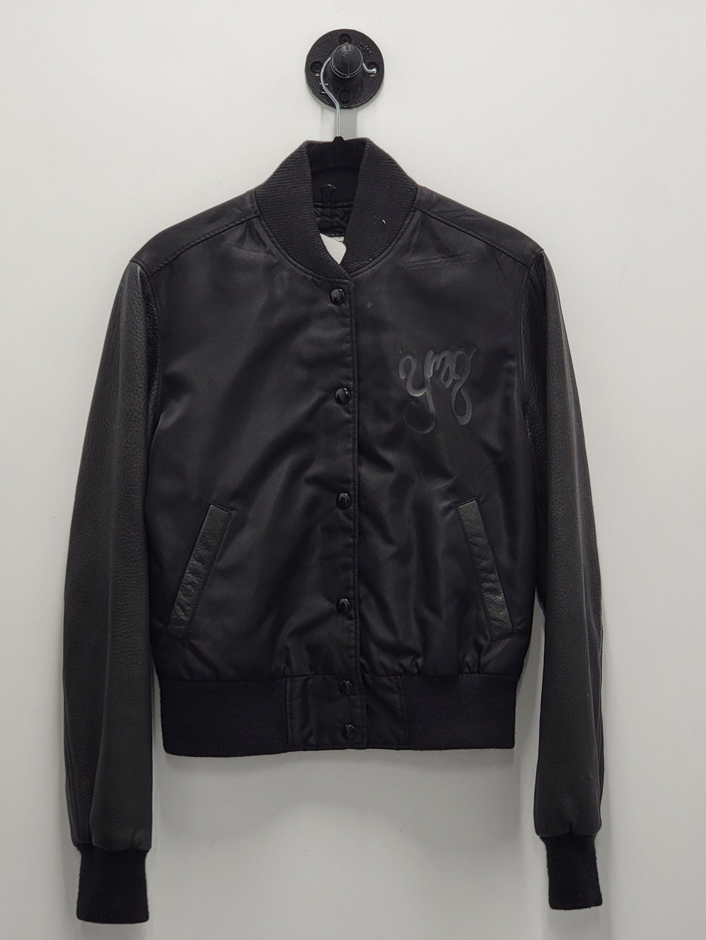 Custom Yng Industry Leather Bomber Jacket